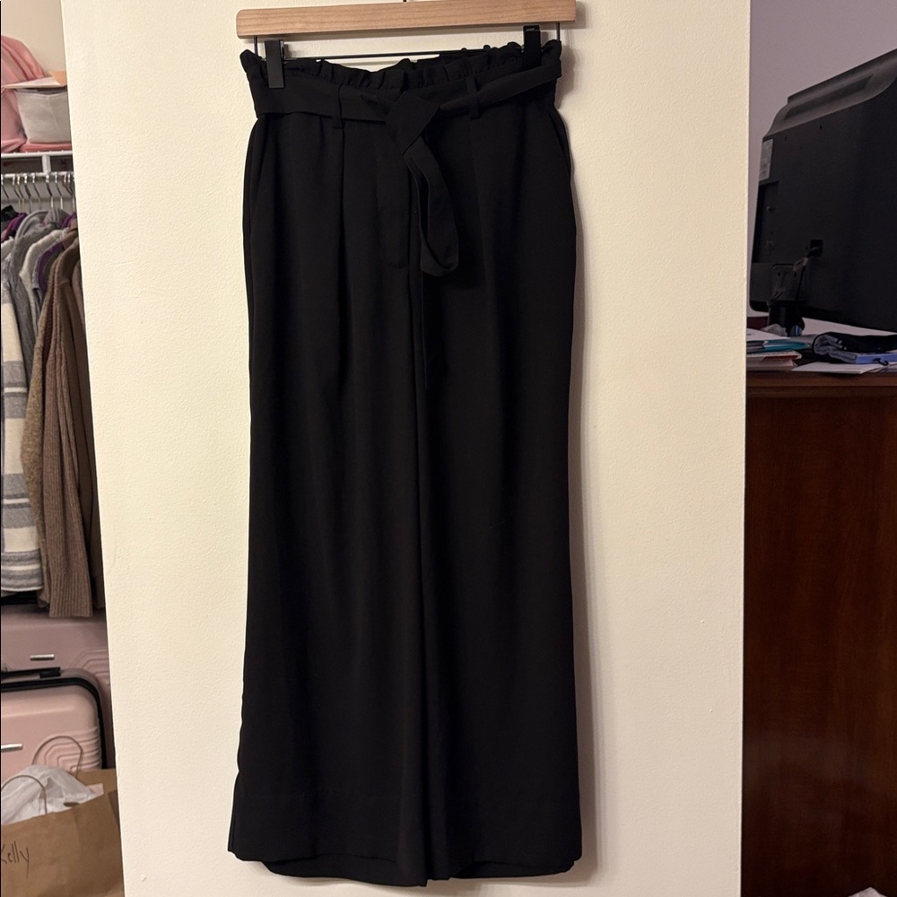 LC Lauren Conrad Black Wide Leg Paper Bag Pants